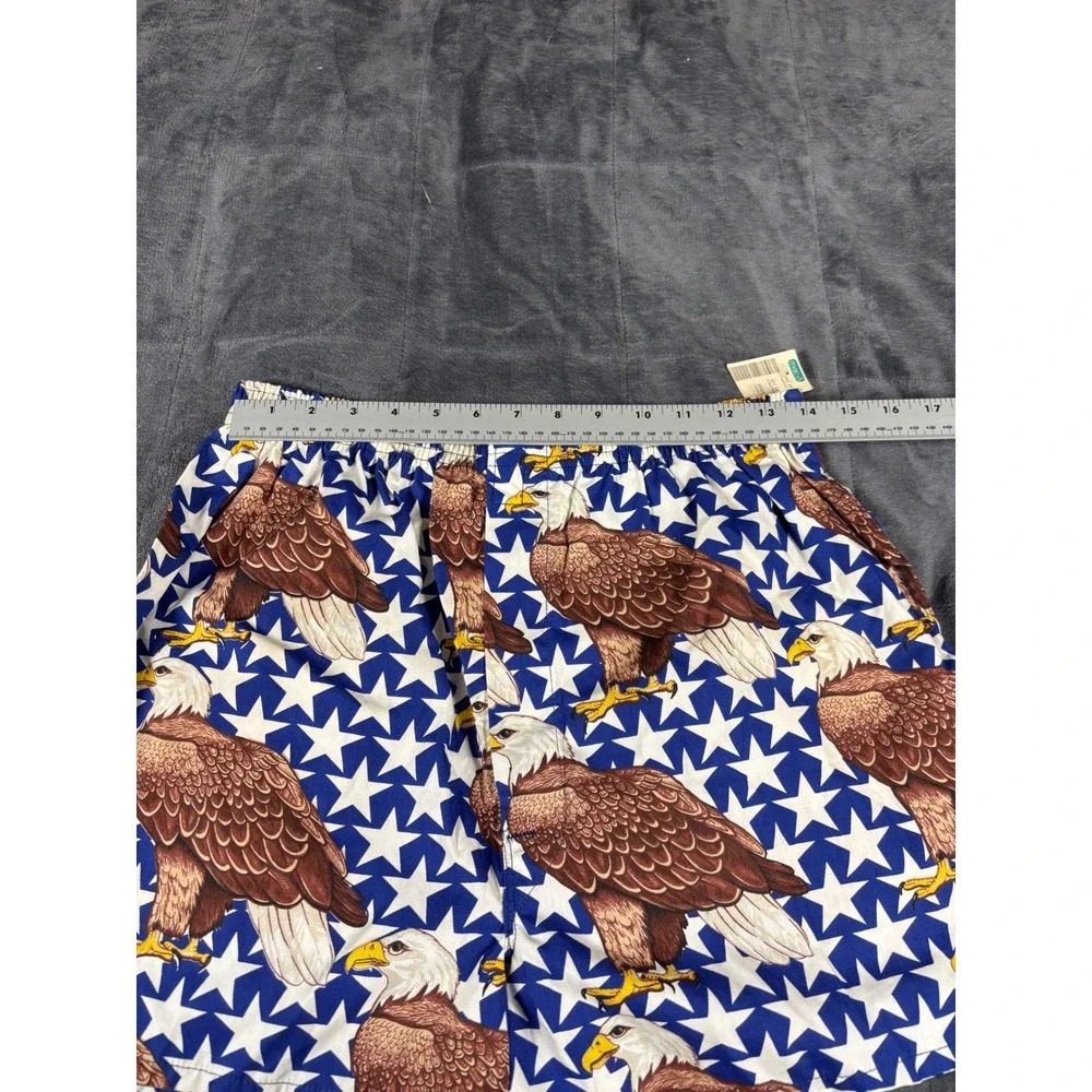 Vintage Joe Boxer Mens XL Patriotic Bald Eagle Stars Cotton Boxers Made in USA